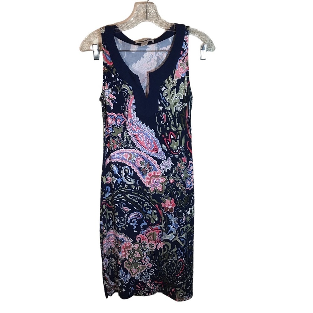 Tommy Bahama women’s sleeveless summer dress Paisley floral size XXS blue